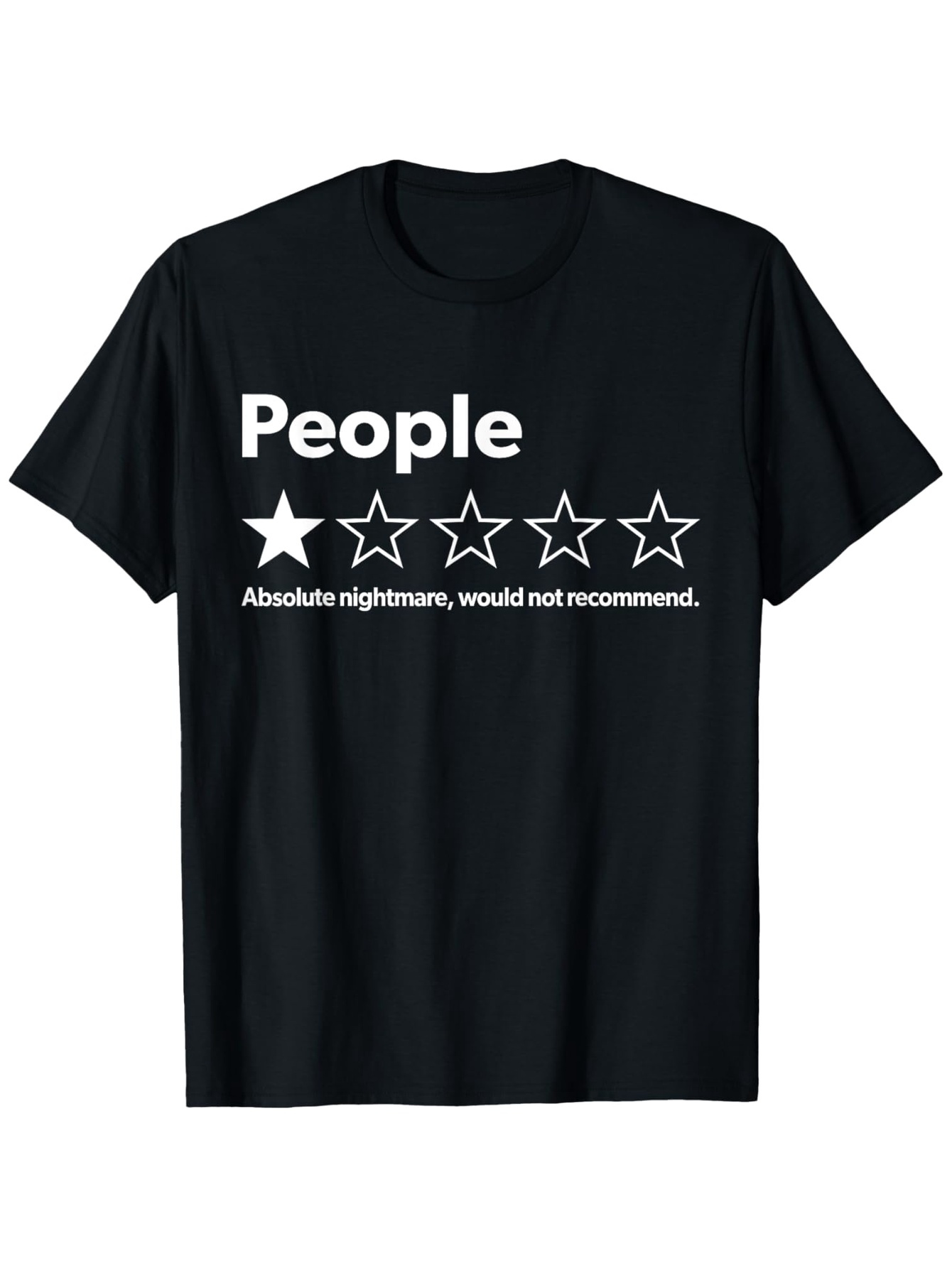Street Fashion Reviews - ワン・スター・アブソリュート・ナイトメア 面白いレビュー・スローガン・グラフィックTシャツ レディース半袖 個性派ストリートトレンド 夏カジュアルファッション