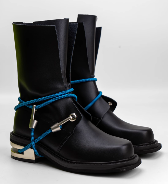 Street Fashion Rome 2025 - レディース ラウンドトゥ メタルヒール ショートブーツ レトロ パンク