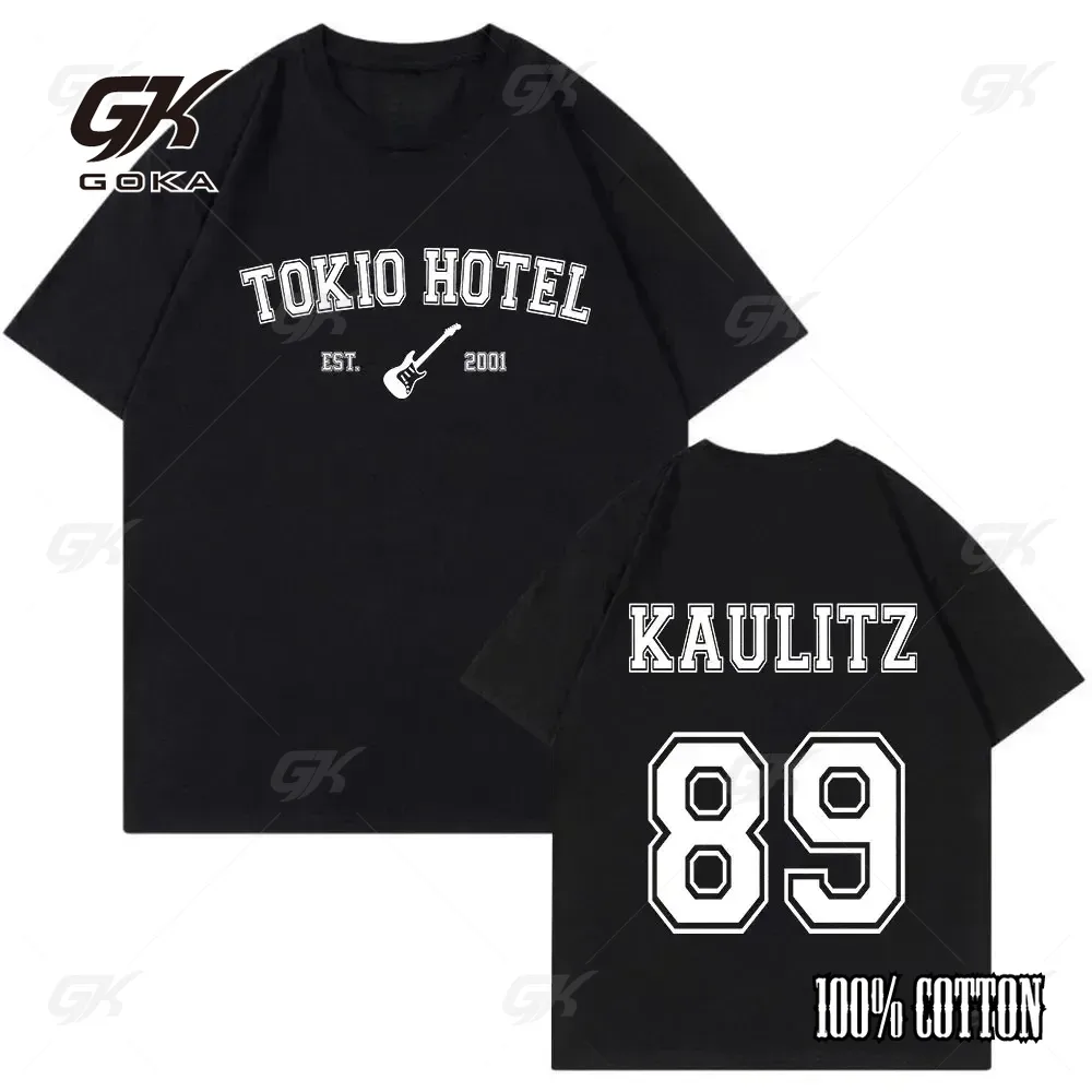Street Fashion Tokyo - ロックバンド東京ホテルモノグラムプリント Tシャツ夏ストリートカジュアル半袖トップス服 Tシャツ男性女性クールファッション