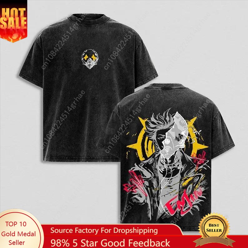 Street Fashion Vintage - Gachiakuta ヴィンテージアニメウォッシュシャツアニメ愛好家 Tシャツギフトグラフィックプリント Tシャツオーバーサイズファッション男性女性ストリート Tシャツ