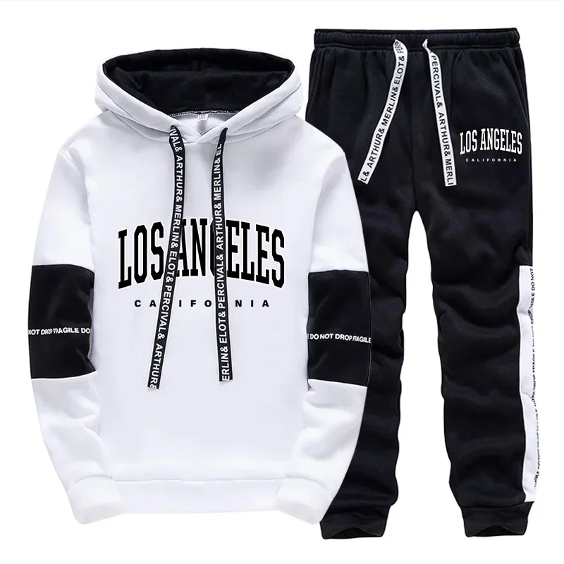 Street Fashion For Man - 2026年メンズファッショントラックスーツ カジュアルフード付きスウェットシャツ アウトドアスポーツジョギング メンズウェア デイリーストリート シングルフーディーパンツ