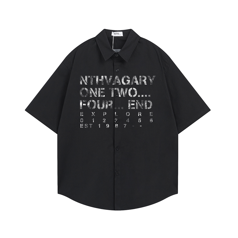 ファッションレタープリントシャツ半袖メンズシャツ Y2k デ - Street Fashion Reviews のレビューと価格