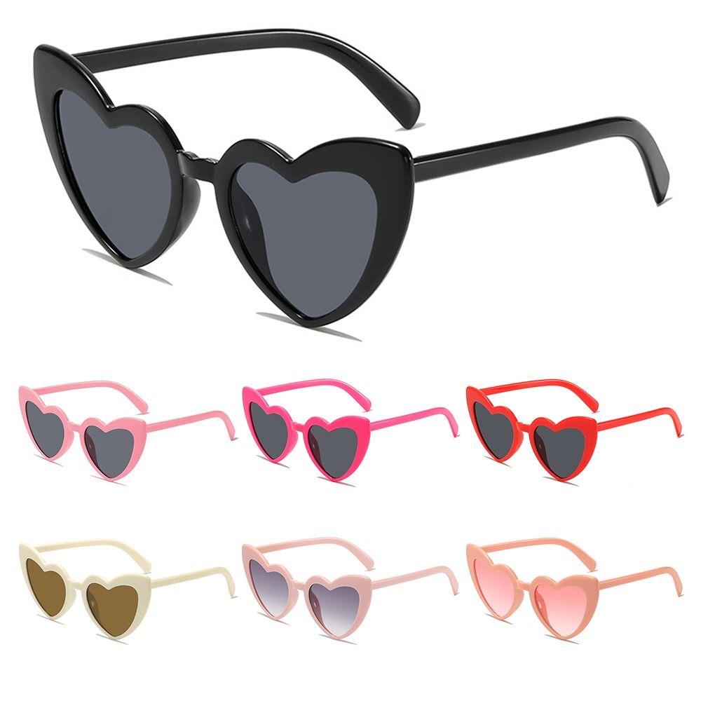 UVカット ハート型サングラス トレンディな不規則なピンクの - Street Fashion Vintage のレビューと価格