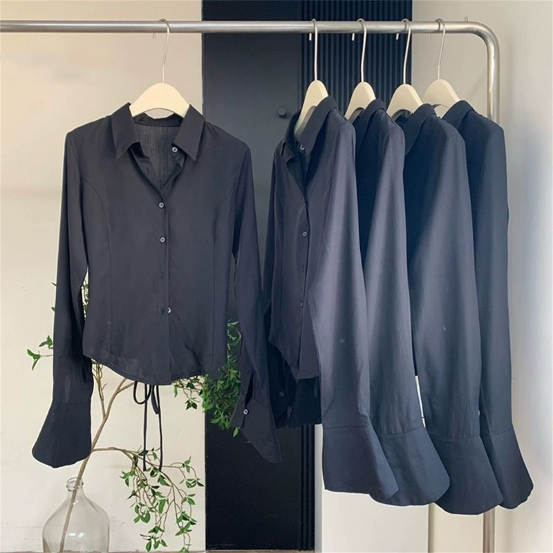Gidyq 女性黒包帯シャツ韓国ファッションすべて一致ストリ - Street Fashion Korea のレビューと価格