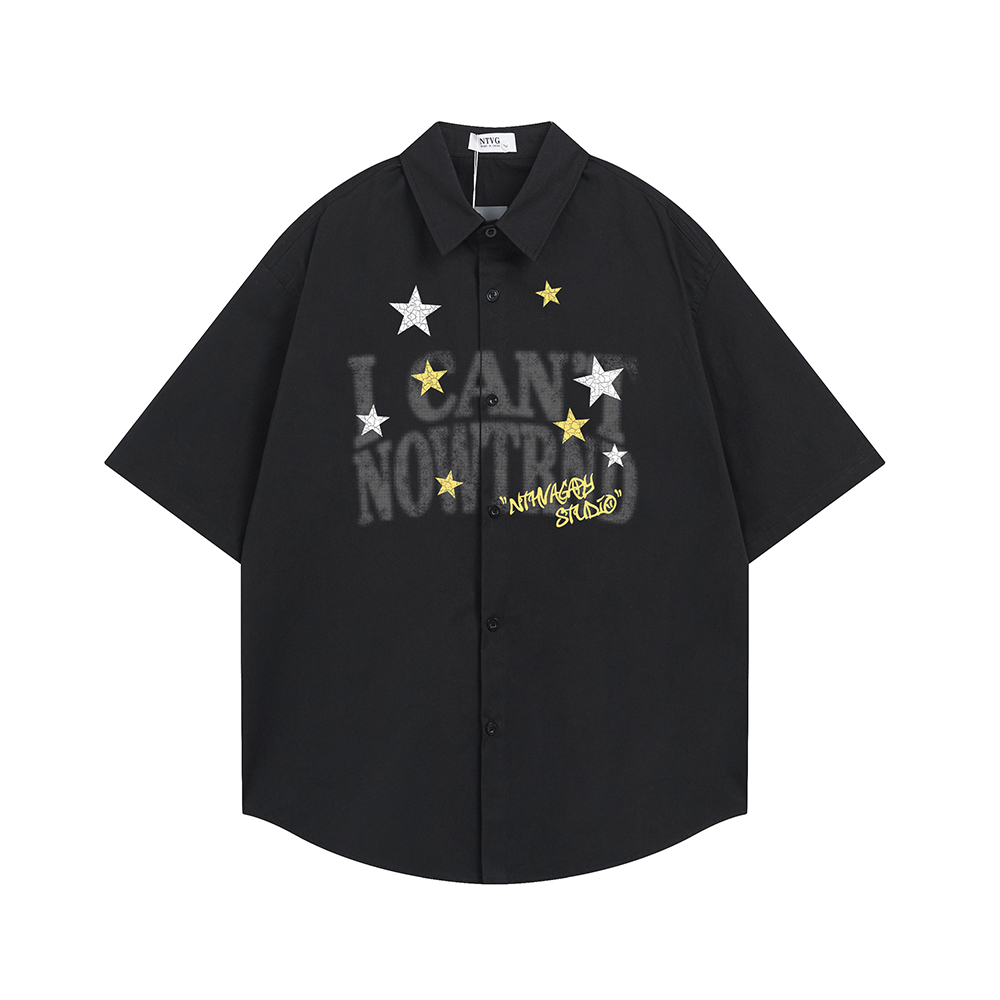 面白いプリントファッションシャツ半袖メンズシャツ Y2k デ - Street Fashion Reviews のレビューと価格