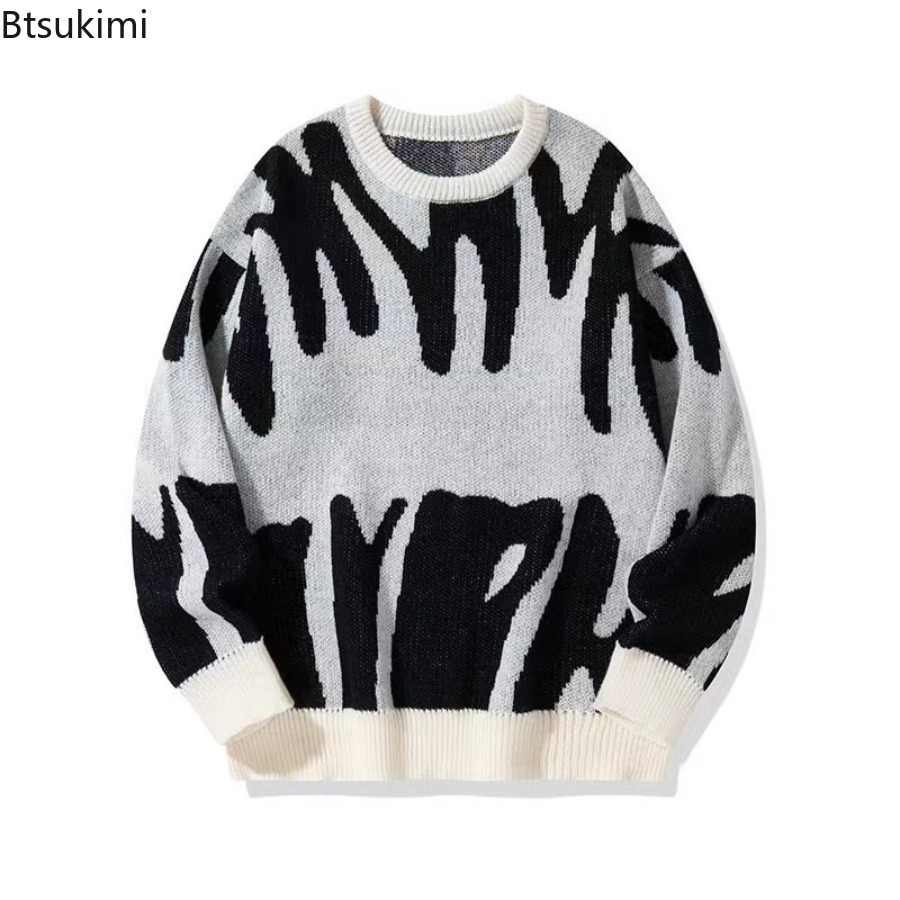 新しい秋冬メンズ韓国ルーズ O ネックニットセーターカジュア - Street Fashion Korea のレビューと価格