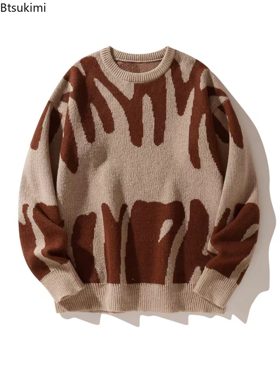 新しい秋冬メンズ韓国ルーズ O ネックニットセーターカジュア - Street Fashion Korea のレビューと価格