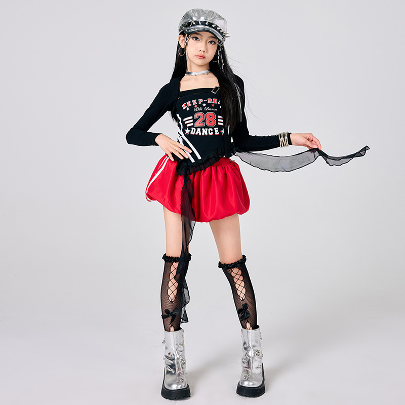 新しい女の子 K-POP ジャズステージ衣装黒、白トップヒッ - Street Fashion Kpop のレビューと価格