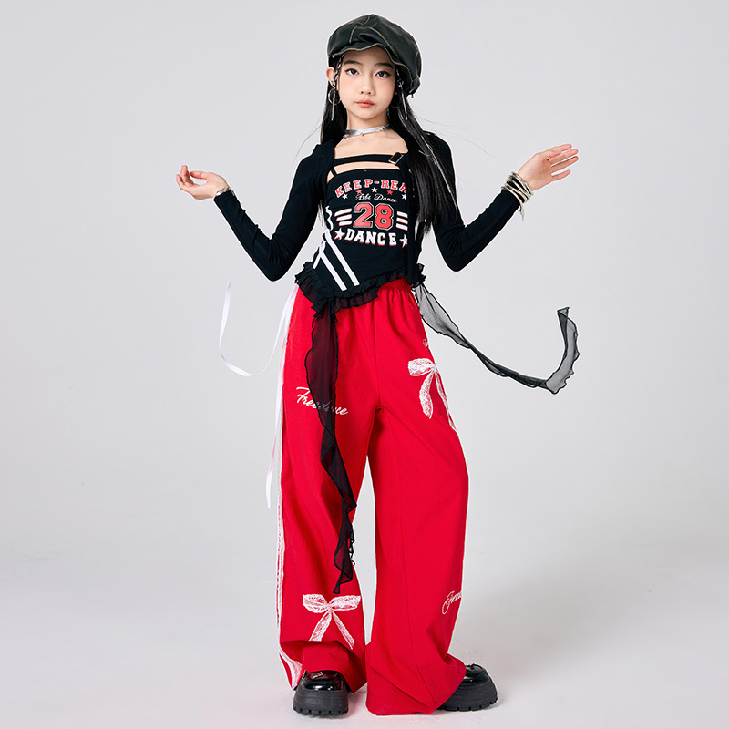 新しい女の子 K-POP ジャズステージ衣装黒、白トップヒッ - Street Fashion Kpop のレビューと価格
