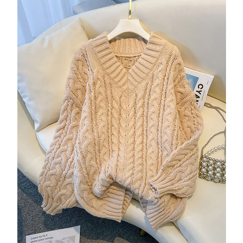 MEXZT 原宿セーター女性ファッション特大ピンク V ネッ - Street Fashion Korea のレビューと価格