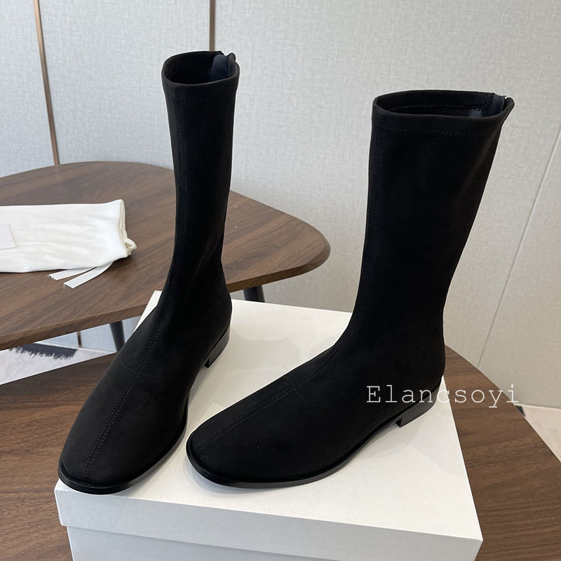 ストレッチブーツ レディース ラウンドトゥ バックジッパー  - Street Fashion Rome 2025 のレビューと価格