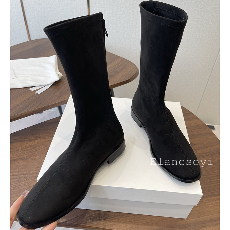 ストレッチブーツ レディース ラウンドトゥ バックジッパー  - Street Fashion Rome 2025 のレビューと価格