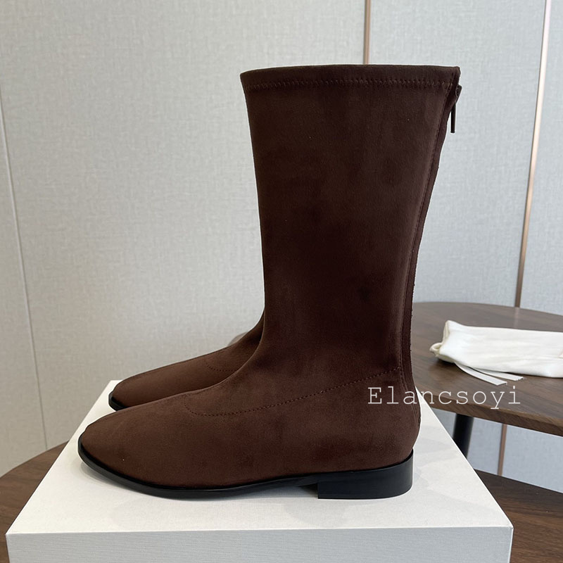 ストレッチブーツ レディース ラウンドトゥ バックジッパー  - Street Fashion Rome 2025 のレビューと価格