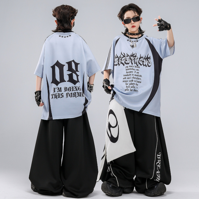ヒップホップ K-POP レッドTシャツ バギーパンツ ボー - Street Fashion Kpop のレビューと価格
