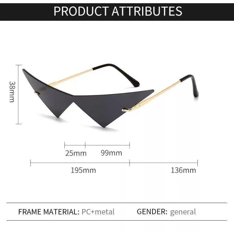 三角形サングラス ストリートアイウェア パーティーサングラス - Street Fashion Glasses のレビューと価格