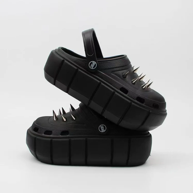 Y2K スタイルリベットホールシューズ女性の夏厚底パンクレト - Street Fashion Y2K のレビューと価格