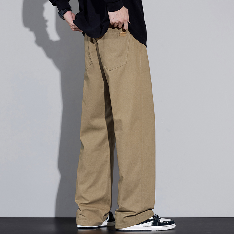 綿 100% メンズゆったりワイドレッグパンツソフト通気性ル - Street Fashion Korea のレビューと価格