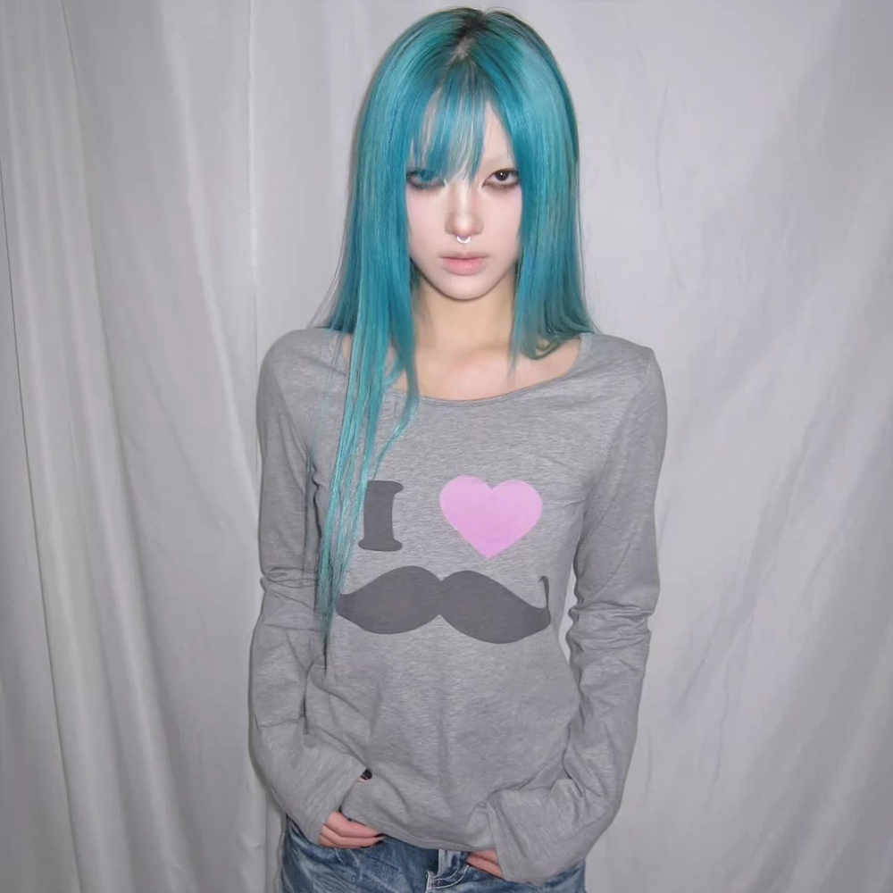 日本 Y2K ビアードプリント Tシャツ ヴィンテージ原宿長 - Street Fashion Vintage のレビューと価格