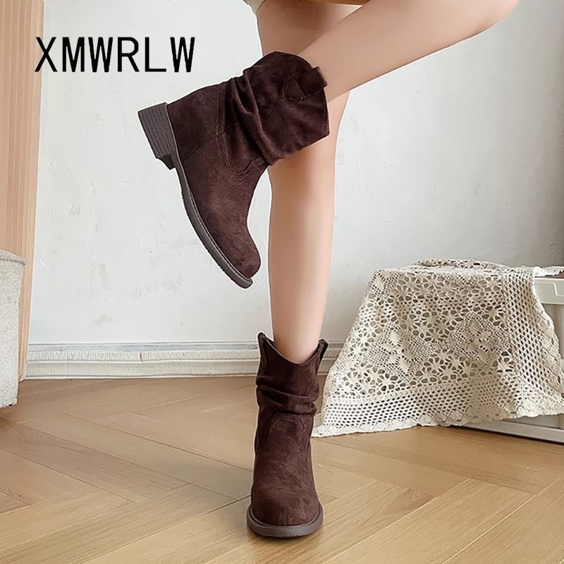 XMWRLW 2025 秋 レディース アンクルブーツ ファ - Street Fashion Rome 2025 のレビューと価格