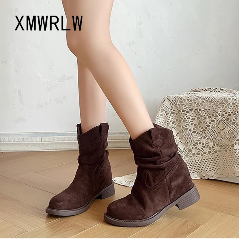XMWRLW 2025 秋 レディース アンクルブーツ ファ - Street Fashion Rome 2025 のレビューと価格