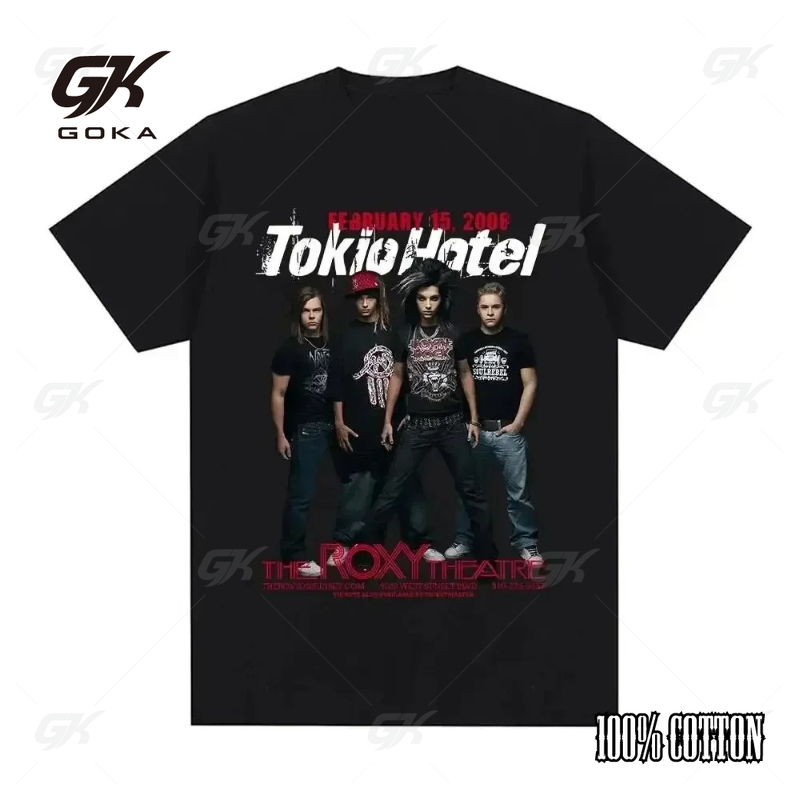 ロックバンド東京ホテルモノグラムプリント Tシャツ夏ストリー - Street Fashion Tokyo のレビューと価格