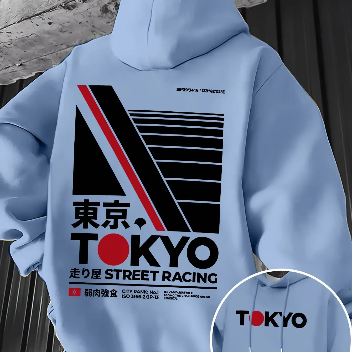 レトロ JDM 東京レーシング両面プリントメンズパーカー漢字 - Street Fashion Tokyo のレビューと価格