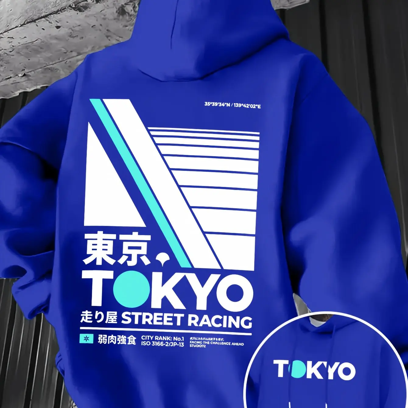 レトロ JDM 東京レーシング両面プリントメンズパーカー漢字 - Street Fashion Tokyo のレビューと価格