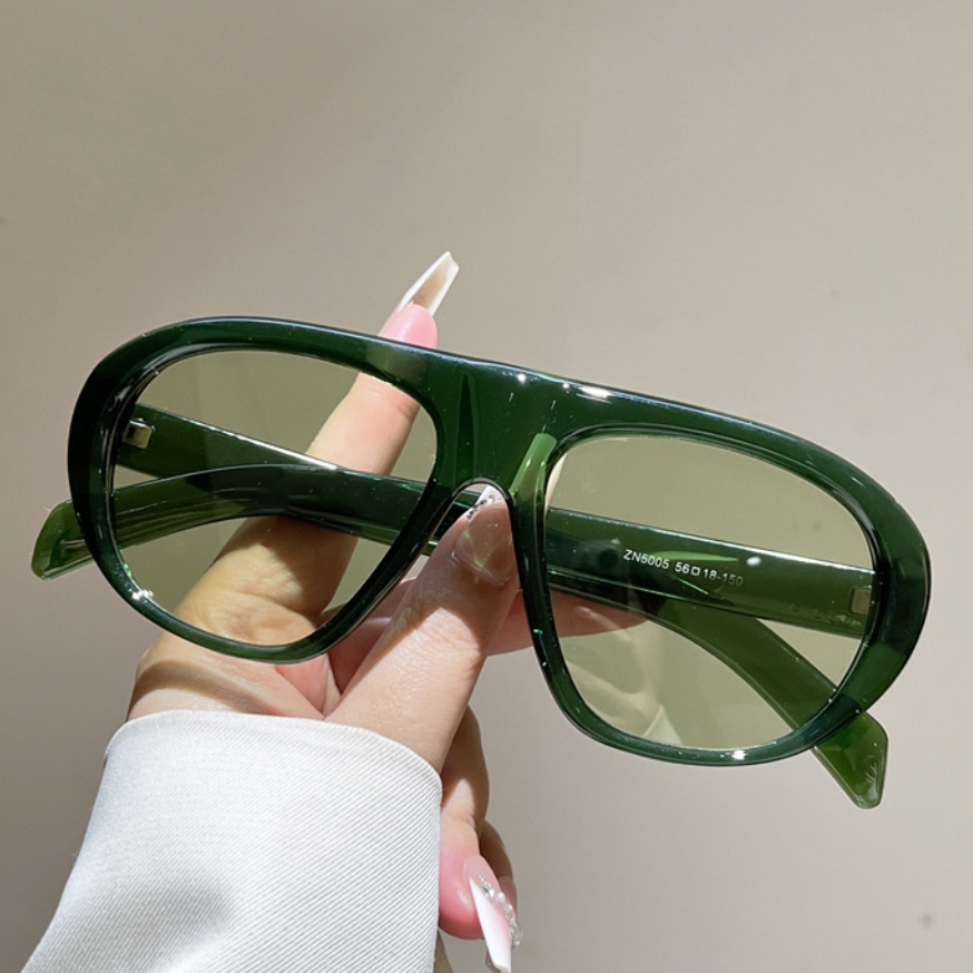 新しい特大パイロットサングラス女性男性ヴィンテージブランドサ - Street Fashion Glasses のレビューと価格
