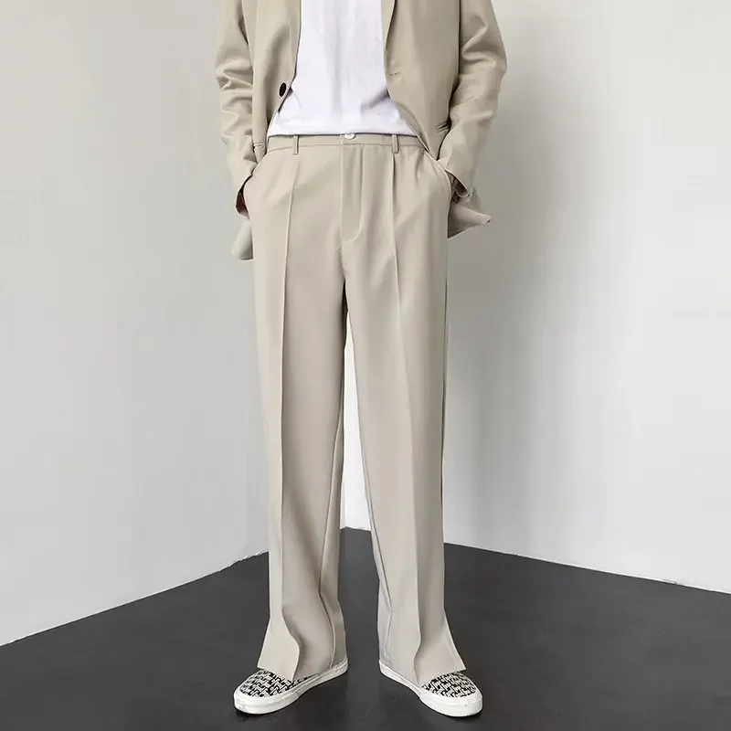 韓国ファッション メンズ ストレート バギー スーツパンツ  - Street Fashion Korea のレビューと価格