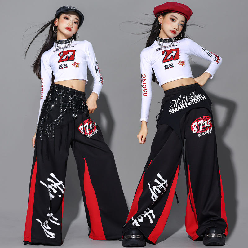 2025 ジャズダンス服女の子 Kpop ステージショー衣装 - Street Fashion Kpop のレビューと価格