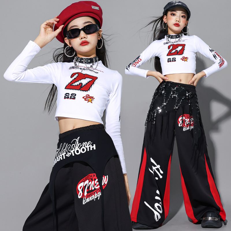 2025 ジャズダンス服女の子 Kpop ステージショー衣装 - Street Fashion Kpop のレビューと価格