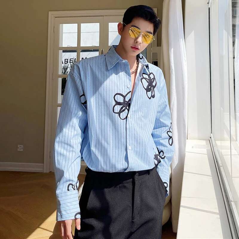 男性用長袖シャツ,オリジナル,プリント,エレガント,ストリー - Street Fashion Reviews のレビューと価格