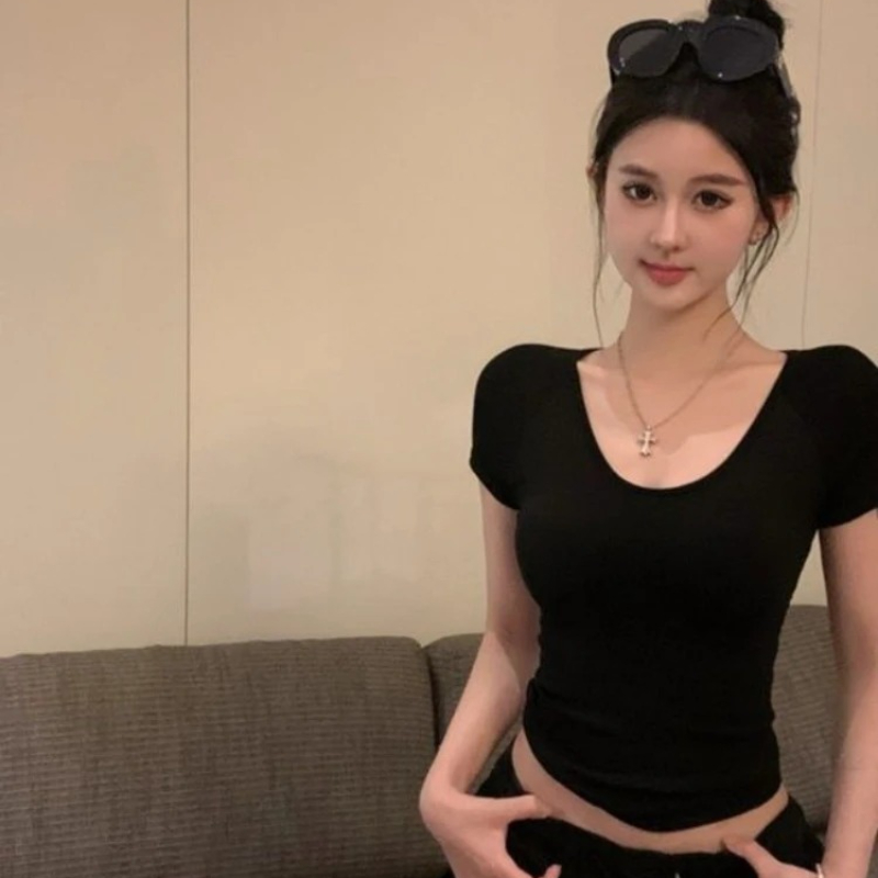 半袖 Tシャツ女性のためのスリム女性トップス Tシャツ韓国フ - Street Fashion Reviews のレビューと価格