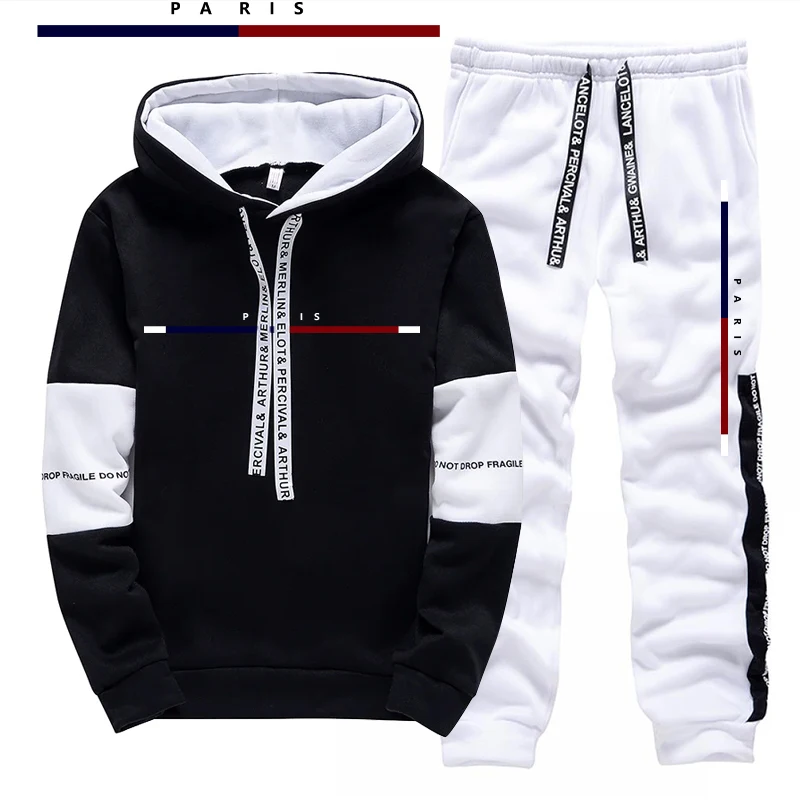 パリファッションプリントメンズセット/パーカー/パンツ秋のデ - Street Fashion For Man のレビューと価格
