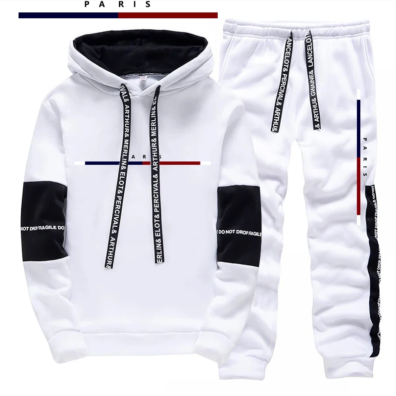 パリファッションプリントメンズセット/パーカー/パンツ秋のデ - Street Fashion For Man のレビューと価格